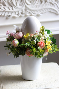 Pastellove Jajo, wielkanocny stroik w naczyniu, wys.32cm