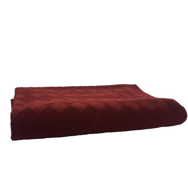 Knitted Vine, mięciutki koc / pled akrylowy, bordowy, wym.90x130cm