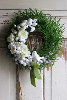 biały wianek wielkanocny, Greenes, śr.34cm 