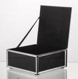 Feather Black A, szklane puzderko / szkatułka na drobiazgi, wym.6x12x12cm