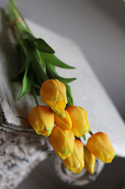 April New, bukiet tulipanów silikonowych Sunrise, 5szt. dł.46cm