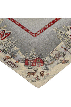 Red House, świąteczny obrus gobelinowy, 98x98cm 