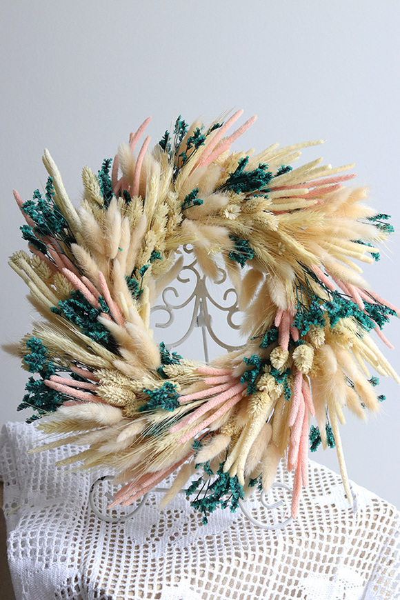 Sweet Easter, dekoracyjny wianek z suszem