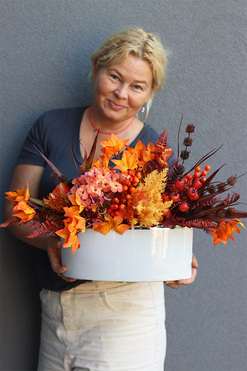 Autumno Manfredo, jesienna kompozycja w naczyniu, wym.36x58cm