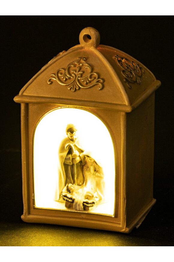 Szopka Latarenka A, świąteczna figurka LED, beżowa