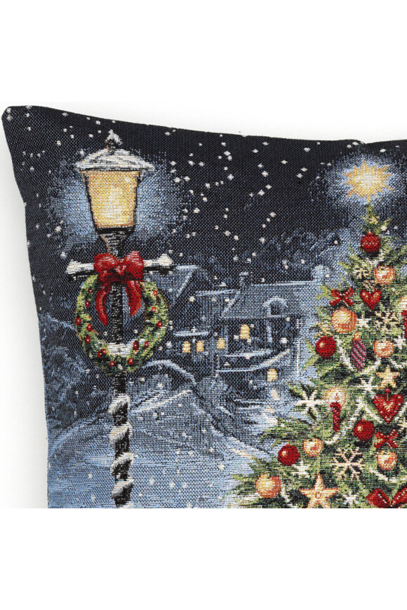 Choinka w Mieście, poszewka gobelinowa dwustronna, 45x45cm
