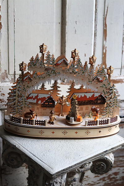 świąteczna scenka drewniana Wooden Led, Miasteczko