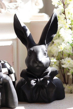 OD RĘKI Pan Zając A, figurka zajączek wielkanocny, czarny, wys.29cm