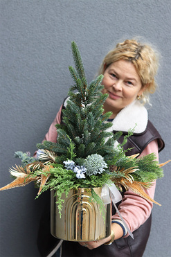 Classic Gold Moment, świąteczna choinka z dekoracją, wys.55cm