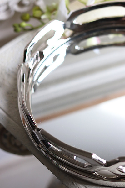 Lux Villa Silver Glamour, okrągła lustrzana taca