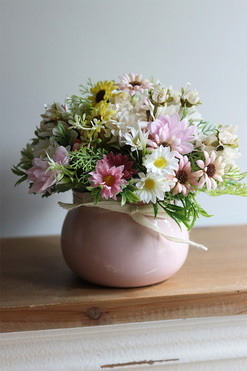 Błogie Lato, kompozycja kwiatowa w naczyniu, wym.20x23cm 