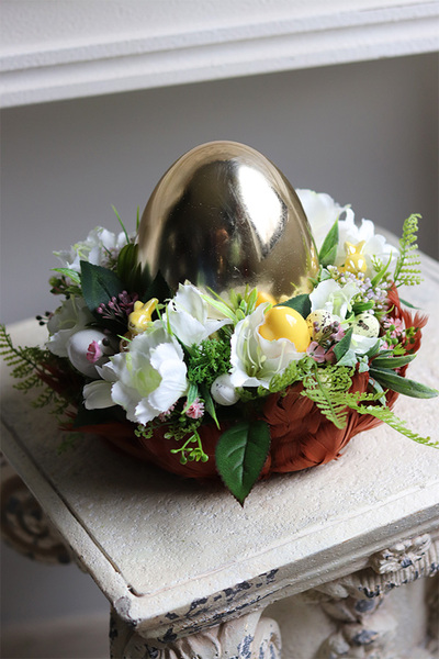Easter Decor, Pióra Glamour, wielkanocny stroik