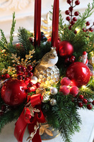 Gerenna LED, adwentowy stroik z bałwankiem w pucharze