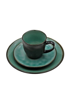 Bonita Turquise, komplet kawowy dla 6 osób, 18 elementów