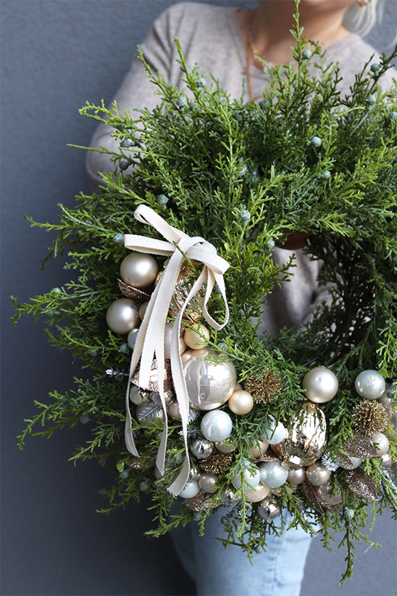 Złota Gwiazdka 2, świąteczny asymetryczny wianek