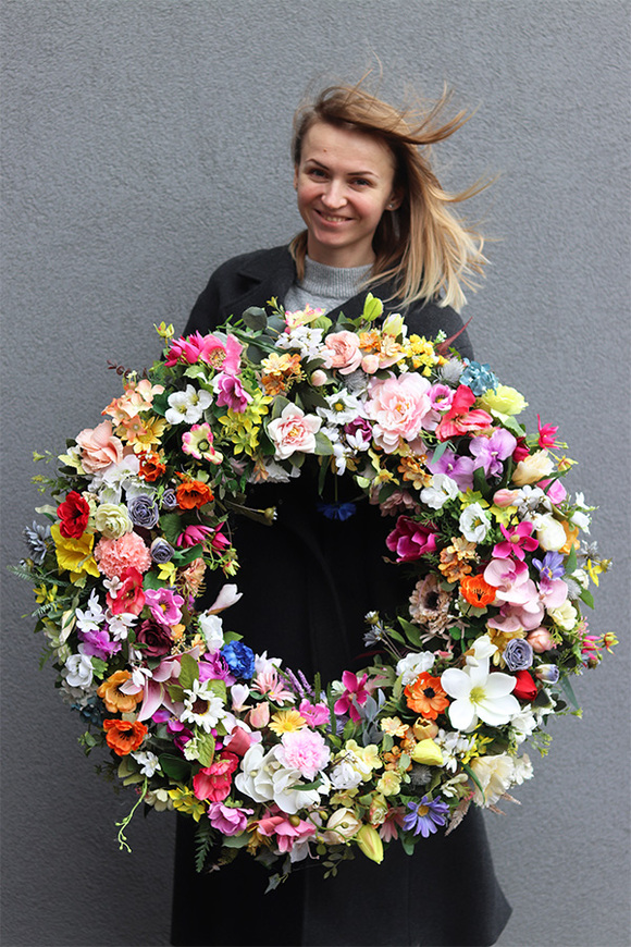 Wiosna Tuż Tuż, duży wianek dekoracyjny