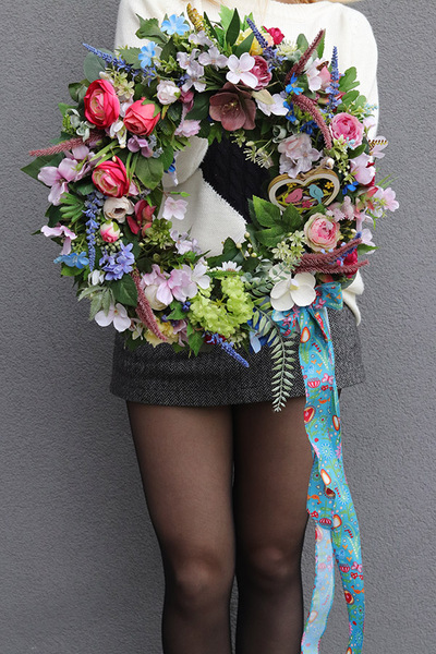 Rabatkowo, kolorowy wianek dekoracyjny