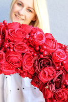 bardzo duży wianek, Czerwień Kwiatowa, śr.74cm