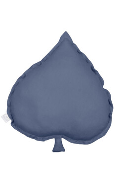 Linden Leaf, lniana poduszka w kształcie liścia, denim, wym.43x43cm