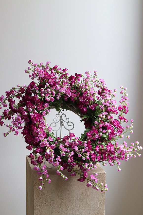 Pink FLowers 2, różowy wianek na drzwi