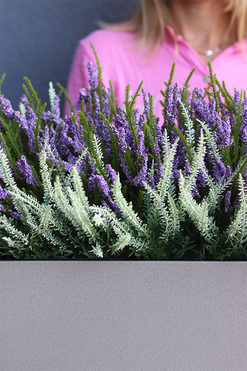 Lechuza Wrzosy 3, kompozycja kwiatowa w wysokiej jakości donicy - skrzynce, wym.60x40x40cm 