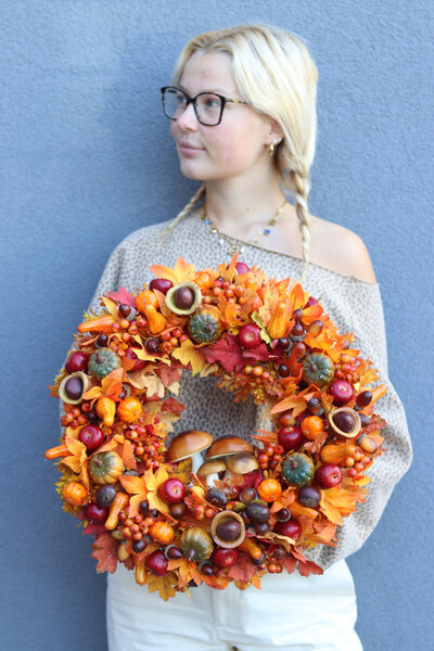 Jesienny Las, jesienny wianek z kasztanami