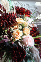 Astry Bordo, bukiet nagrobny we wkładzie, dł.62cm