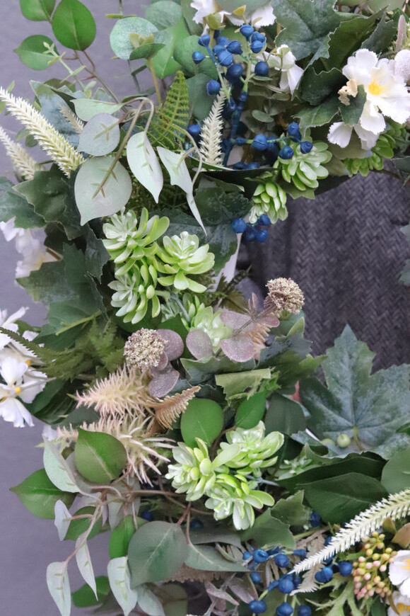 Leśne Lato, wianek dekoracyjny z jagodami