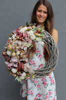 asymetryczny wianek w brązach, Terania Beige