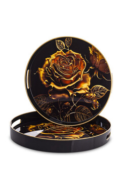 Golden Rose, stylowa taca melaminowa, kpl.2szt