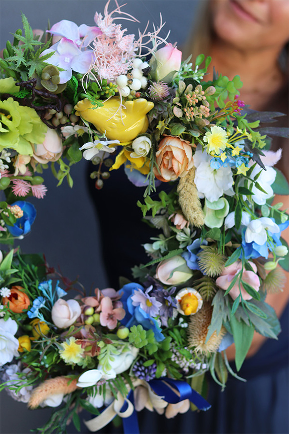 Summer Birds, wianek dekoracyjny z ptaszkiem