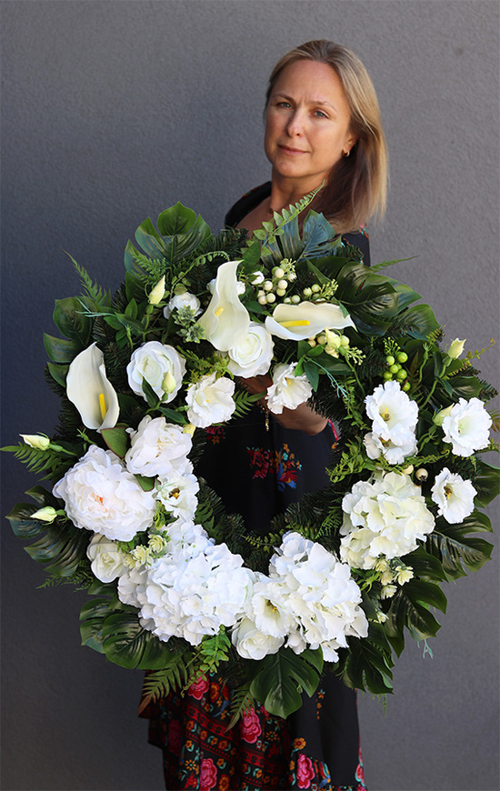 Reginna Biel, wieniec nagrobny, śr.72cm