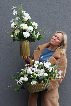 Goldenilla, kompozycja kwiatowa, wys.74cm