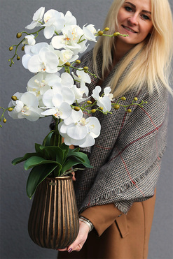 Elegance Hotel A, sztuczny storczyk w miedzianej donicy, wys.76cm