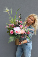 Genna, dekoracja bukiet nagrobny we wkładzie, wys.77cm 