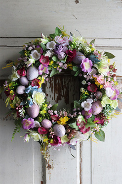 kolorowy wielkanocny wianek, Pastellis, śr.36cm 