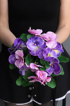 Bratki Domowe, sztuczne bratki w naczyniu, wys.22cm 