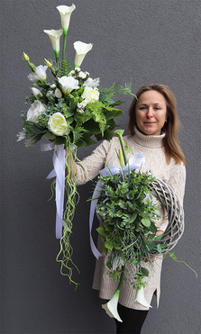 Bogini 2, komplet dekoracji nagrobnych, wieniec + bukiet 