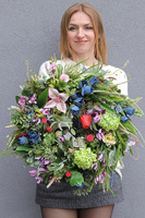 Unikata, kolorowy wianek dekoracyjny