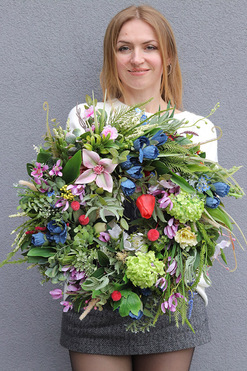 OD RĘKI Unikata, kolorowy wianek dekoracyjny, śr.44cm