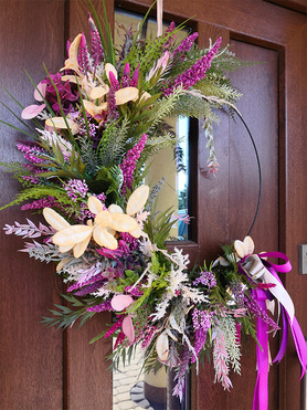 wianek na obręczy, Wrzosy Subtelle, śr.50cm 