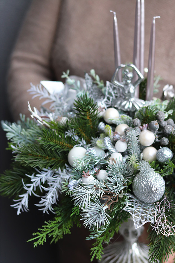 Silver Premium Ballet, stroik adwentowy w pucharze