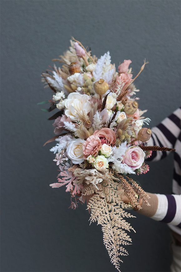 Autumn Beige Steel, jesienna kompozycja w naczyniu