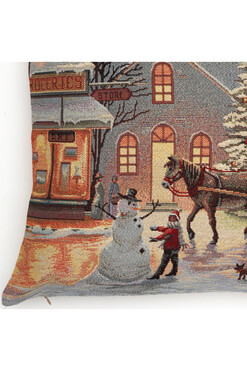 Przy Kościele A, świąteczna poszewka gobelinowa dwustronna, 45x45cm 