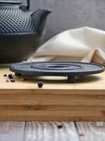 Awaji, żeliwny zestaw do herbaty, czarny