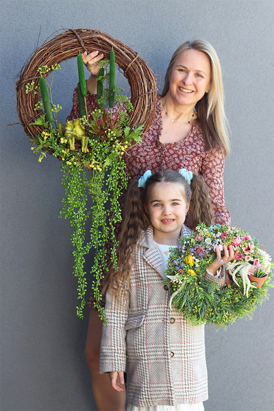 Ogrodowe Doniczki, kwiatowy wianek na drzwi