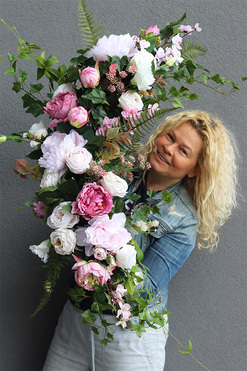 Lenitana Pink Lady, dekoracyjna girlanda kwiatowa, dł.120cm