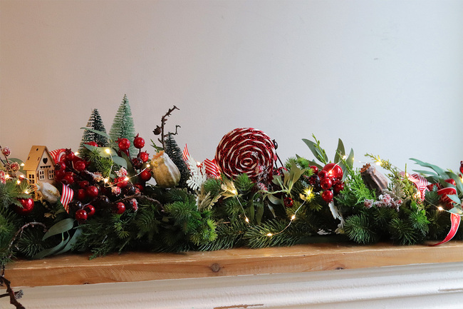 Mikołajowy Las Lollypop, girlanda świąteczna,