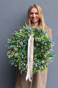 Boho Gretra Trendy 2, zielony wianek z eukaliptusem, śr.50cm