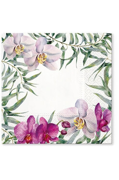 Orchids, serwetki papierowe z nadrukiem, kpl.20szt